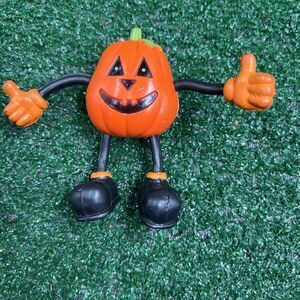 Halloween Fun World Div Pumpkin Jack O Lantern Vintage Bendable Bendy Figure